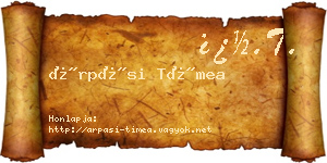 Árpási Tímea névjegykártya